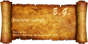 Bartha Gergő névjegykártya